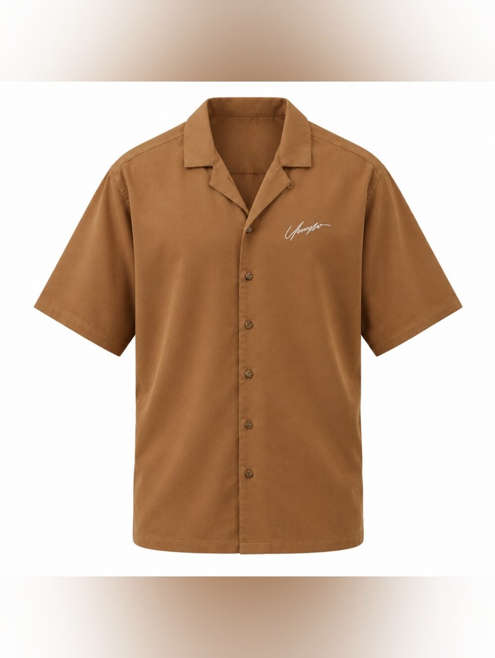 Youngla Milano Short Sleeve Button Up Casual Shirt XL Viscose Rust Brown